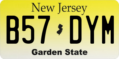NJ license plate B57DYM
