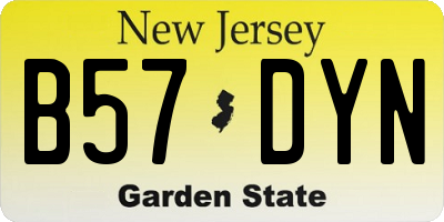 NJ license plate B57DYN