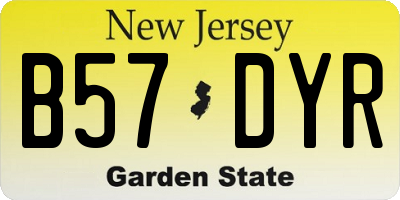 NJ license plate B57DYR