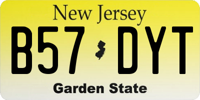 NJ license plate B57DYT