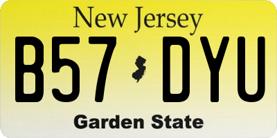 NJ license plate B57DYU