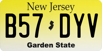 NJ license plate B57DYV