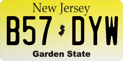 NJ license plate B57DYW