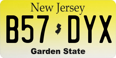 NJ license plate B57DYX