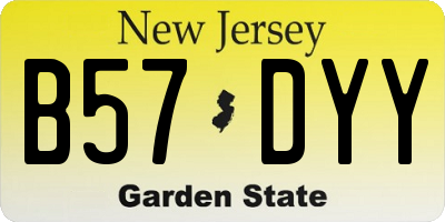 NJ license plate B57DYY