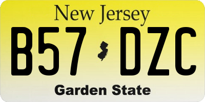 NJ license plate B57DZC