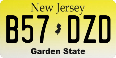 NJ license plate B57DZD