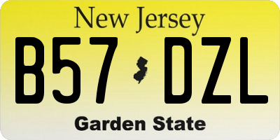 NJ license plate B57DZL