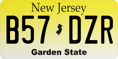 NJ license plate B57DZR