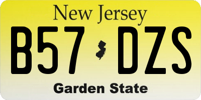 NJ license plate B57DZS