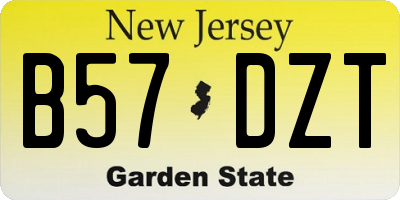 NJ license plate B57DZT