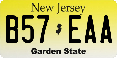NJ license plate B57EAA