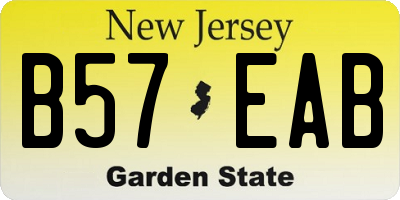 NJ license plate B57EAB