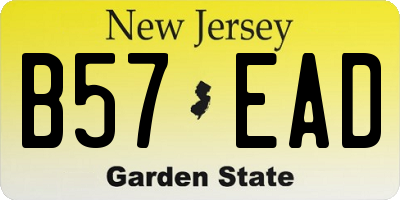 NJ license plate B57EAD