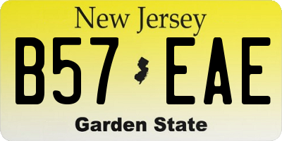 NJ license plate B57EAE