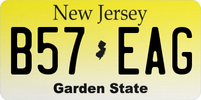 NJ license plate B57EAG