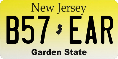 NJ license plate B57EAR