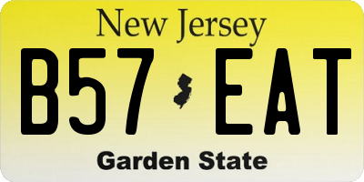 NJ license plate B57EAT