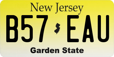 NJ license plate B57EAU