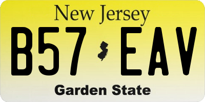 NJ license plate B57EAV