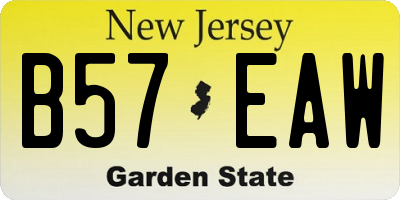 NJ license plate B57EAW
