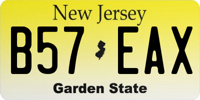 NJ license plate B57EAX
