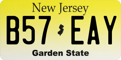 NJ license plate B57EAY