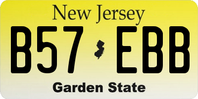 NJ license plate B57EBB