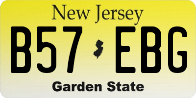 NJ license plate B57EBG