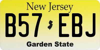 NJ license plate B57EBJ