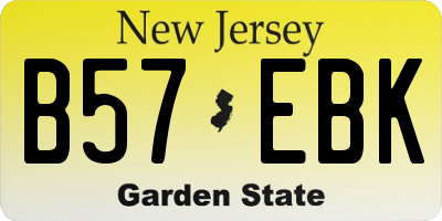 NJ license plate B57EBK