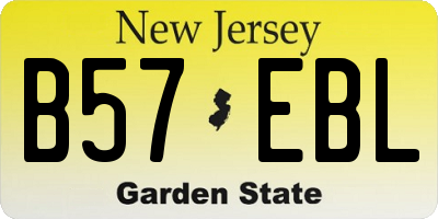 NJ license plate B57EBL