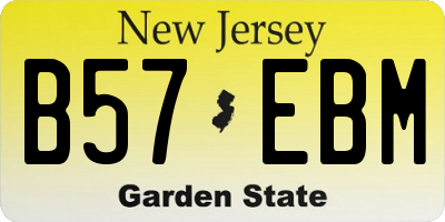 NJ license plate B57EBM