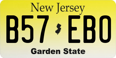 NJ license plate B57EBO