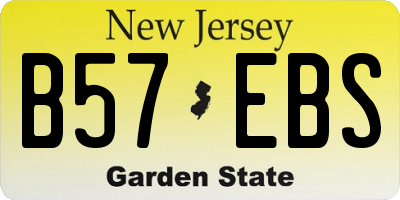 NJ license plate B57EBS
