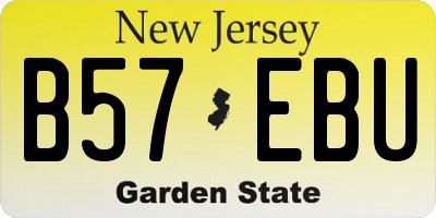 NJ license plate B57EBU