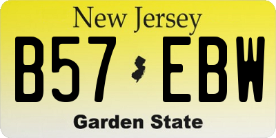 NJ license plate B57EBW