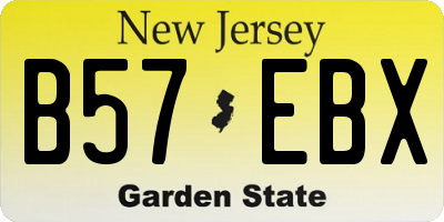 NJ license plate B57EBX