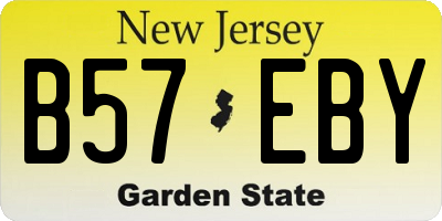 NJ license plate B57EBY