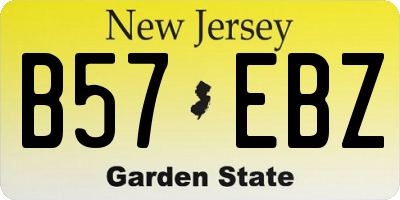 NJ license plate B57EBZ