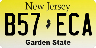 NJ license plate B57ECA