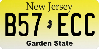 NJ license plate B57ECC