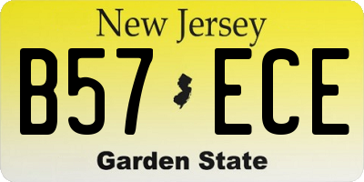 NJ license plate B57ECE