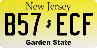 NJ license plate B57ECF