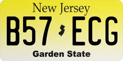 NJ license plate B57ECG