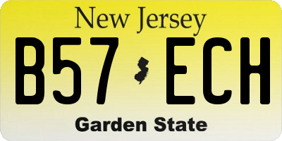 NJ license plate B57ECH