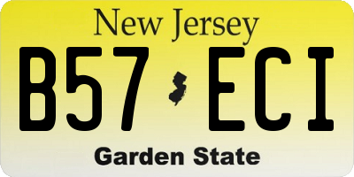 NJ license plate B57ECI
