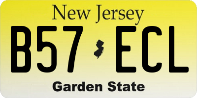 NJ license plate B57ECL