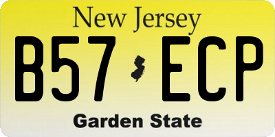 NJ license plate B57ECP