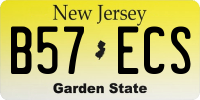 NJ license plate B57ECS